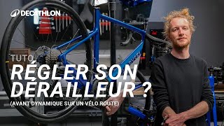 TUTO  Comment régler un dérailleur avant mécanique sur un vélo route  🚴 I Decathlon [upl. by Azmah563]