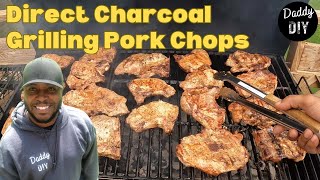 POV Charcoal Direct Grilling Pork Chops  ASMR [upl. by Aillij494]