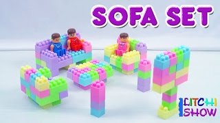 Making of Sofa Sets with Building Blocks  Building Blocks for Children  Blocks for kids [upl. by Dustin880]