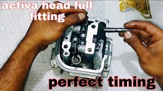 Honda activa 110cc new head fittingtiming setvalve how to make head fittingtechnicalbikeshaik [upl. by Eidassac571]