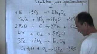 cours seconde ch16 la transformation chimique équilibre de 8 équations chimiques [upl. by Shaff690]