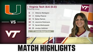 Miami vs Virginia Tech Match Highlights  2024 ACC Volleyball [upl. by Dhu]