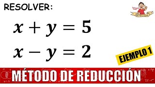 Método de reducción suma y resta Sistemas de ecuaciones de 2x2 Ej 1 [upl. by Neelsaj]