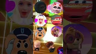 Siren Head Talking Angela Vlad and Niki Lightning McQueen Sheriff Labrador Paw Patrol Tiles Hop [upl. by Eemia]