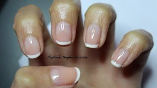 Video tutorial 100 Nail art semplice con french bianca per unghie corte  By Flaylook [upl. by Salomie]