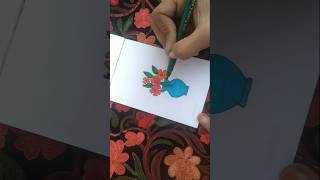 Flower vase art drawing satisfying shorts [upl. by Quincy]