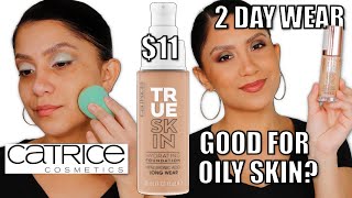 2 DAY WEAR TEST NEW CATRICE TRUE SKIN HYDRATING FOUNDATION oily skin  MagdalineJanet [upl. by Inig]