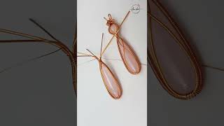 shortsvideo  Copper wire pendant with stone long drop and half round cabochon [upl. by Annoek]