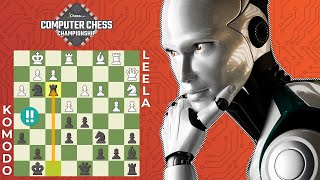 Leela Chess Zeros Double Sacrifice Attack  Computer Chess Championship [upl. by Eirised448]