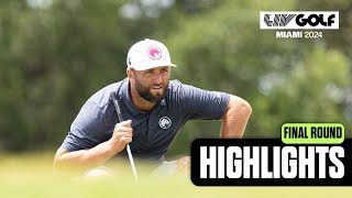 FULL HIGHLIGHTS  Final Round  LIV Golf Miami  2024 [upl. by Marvin23]