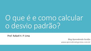 Desvio Padrão o que é e como calcular manualmente  Excel [upl. by Dumm]