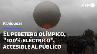 El pebetero olímpico quot100 eléctricoquot accesible al público durante los Juegos  AFP [upl. by Aloibaf201]