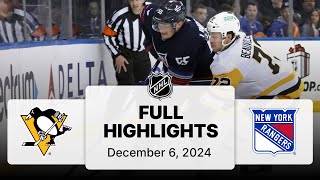 NHL Highlights  Penguins vs Rangers  December 06 2024 [upl. by Ellives]