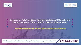 2B6Electrospun Polyvinylidene fluoride containing SiO2 as Liion Battery Separator Effect [upl. by Doak]