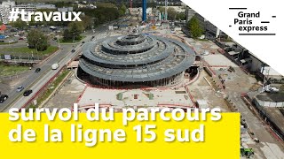 Ligne 15 sud  Survol du futur parcours du GPE [upl. by Jeane648]