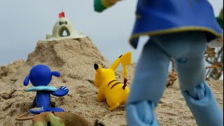 Pokémon figure review Popplio Rattata Sandygast and Pikachu quotWicked Cool Sandygastquot [upl. by Barny970]