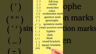 symbols marks symbols english punctuation englishspeaking vocabulary youtubeshorts shorts [upl. by Kolosick]