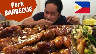 KAING PINOY PORK BARBECUE quotMUKBANGquot Filipino Food [upl. by Hgielra]