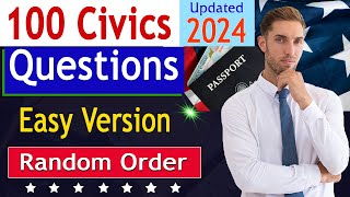 Easiest Version to Learn the 100 Civics Questions 2024 for the US Citizenship TestInterview 2024 [upl. by Drahsar808]