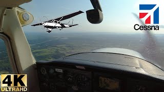 Cessna 152 Flight Training 4K  Cessna Cockpit View  Panoramic Flight From Pisarovina Airfield [upl. by Shaper]