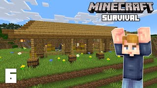 Minecraft Medieval Horse Stables  118 Survival Lets play  Ep 6 [upl. by Ahsircal]