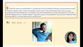 Vestibular Neuritis Response [upl. by Noy]