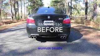 BMW M5 E60 Muffler Delete only [upl. by Tressa90]