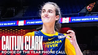 Caitlin Clark Receives Rookie of the Year Phone Call  Indiana Fever [upl. by Routh635]