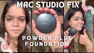 Mac powder plus foundation on Indian skin  Mac Studio fix NC35 on medium skin tone  Madhuri Vogue [upl. by Draper276]