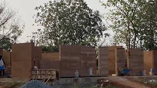 Lintel placement for Rammed earth walls [upl. by Adelric]