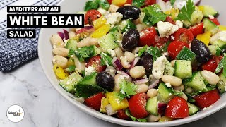 Mediterranean White Bean Salad  Easy White Bean Salad  Cannellini Bean Salad [upl. by Aifas343]