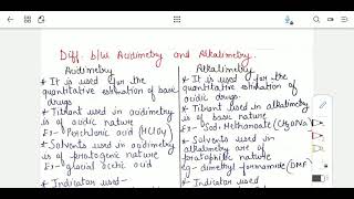 Diff between Acidimetry and Alkalimetry  Pharmaceutical Analysis bpharmacynotes sem1 [upl. by Aleda]