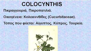 COLOCYNTHIS  ΑΝΤΙΜΕΤΩΠΙΣΗ ΟΞΕΩΝ ΚΑΤΑΣΤΑΣΕΩΝ ΜΕ ΟΜΟΙΟΠΑΘΗΤΙΚΗ [upl. by Caty179]