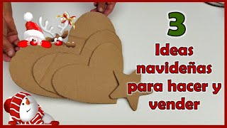 3 IDEAS NAVIDEÑAS PARA HACER Y VENDER  Manualidades navideñas con reciclaje  Navidad 2022 [upl. by Marji867]