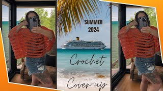 Handmade Crochet Cover Up Top  Summer 2024 [upl. by Jallier]