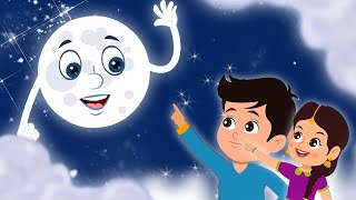 चंदा मामा दूर के Chanda Mama Door Ke I 3D Hindi Rhymes For Children  Hindi Poem  Happy Bachpan [upl. by Nuawad]