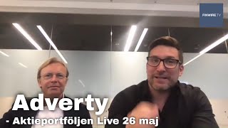 Adverty  Aktieportföljen Live 26 maj 2021 [upl. by Albertson680]