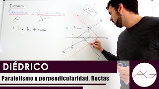 Diédrico Paralelismo y perpendicularidad Rectas [upl. by Arnuad747]