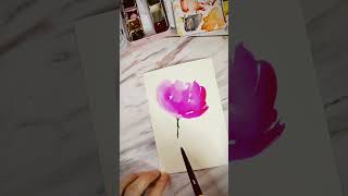 Easy loose peony watercolor for beginners sgart watercolour peony loosewatercolorpainting [upl. by Couchman]