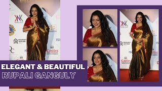 Anupamaa fame Rupali Ganguly snapped at the award function in banarsi saree [upl. by Enileda93]