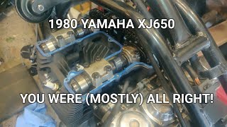 1980 Yamaha XJ650 You were mostly all right Valve spacing measurement time [upl. by Enoid]