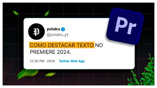 Como DESTACAR o TEXTO no Premiere Pro [upl. by Auqenahc]