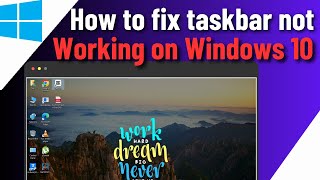 How To Fix Taskbar Not Working in Windows 10  Fix Taskbar Icons Not Responding [upl. by Lein]