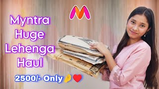 myntra Wedding Lehenga Under Rs 4000  Huge Lehenga Haul with try on  Review [upl. by Oiznun]