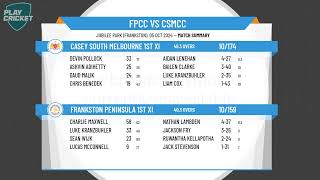 Frankston Peninsula 1st XI v Casey South Melbourne 1st XI [upl. by Nodaj]