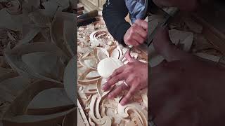 Furniture pattern carving process Good tools and machinery make work easy [upl. by Olsewski]