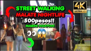 MALATE AT NIGHTLIFE😱👀 MABINI STREET MANILA PHILIPPINES  NIGHTLIFE IN ASIA  ERMITA MANILA [upl. by Rumit]