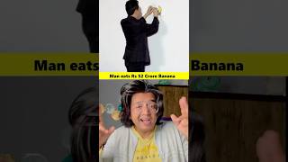 Man Eats Banana Artwork He Bought For Rs 52 Crore In Auction 😬 [upl. by Baskett]