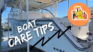 Boat Care Tips  Boat Cleaning  Mold Mildew Rust Vinyl Glass Isinglass [upl. by Bullivant]