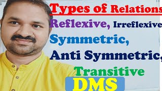 Types of Relations  Reflexive  Irreflexive  Symmetric  Anti Symmetric  Transitive DMS [upl. by Shere779]